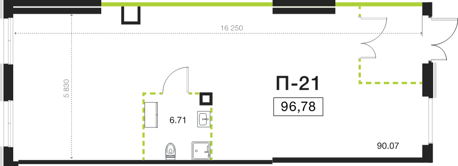 К. пом 96,8 м²