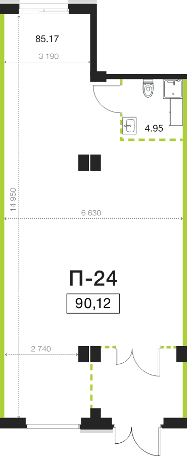 К. пом 90,1 м²