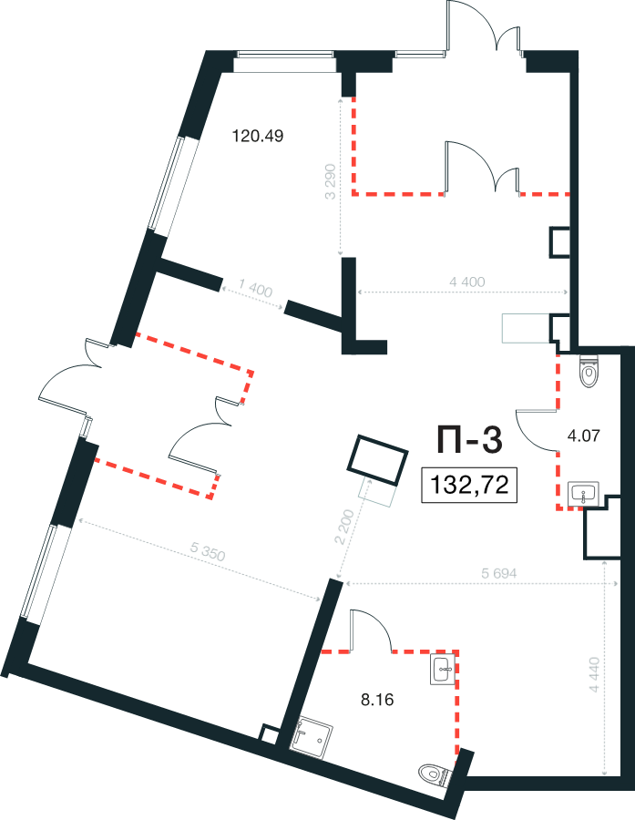 К. пом 132,7 м²