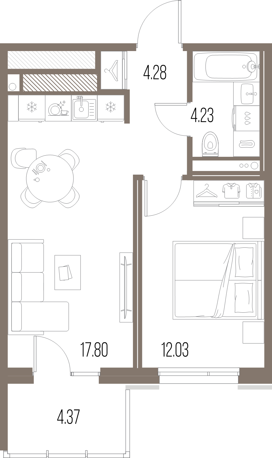 2 ккв (Евро) 38,3 м²