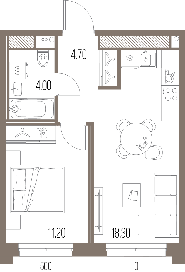 2 ккв (Евро) 38,2 м²