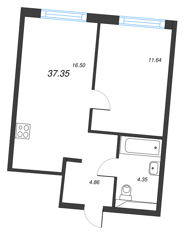 2 ккв (Евро) 37,4 м²