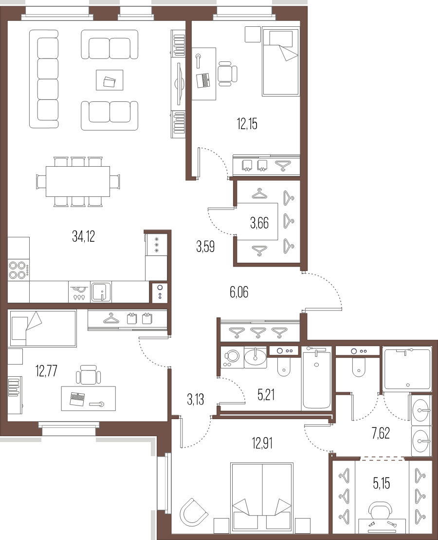 4 ккв (Евро) 105,7 м²