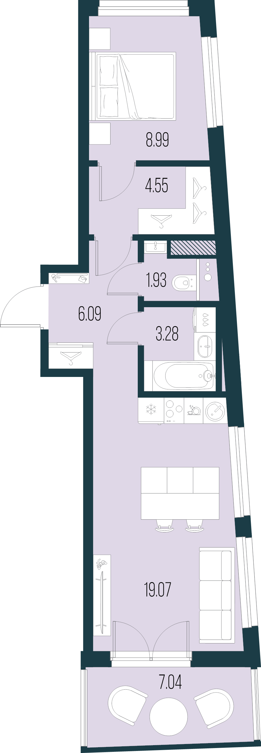 2 ккв (Евро) 43,9 м²