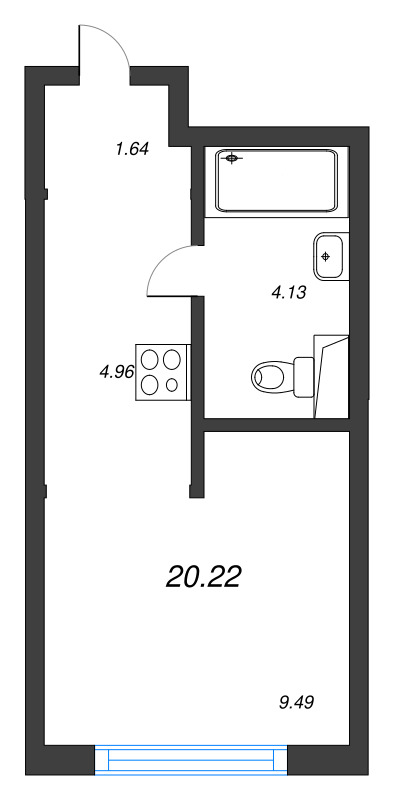 Студия 20,3 м²