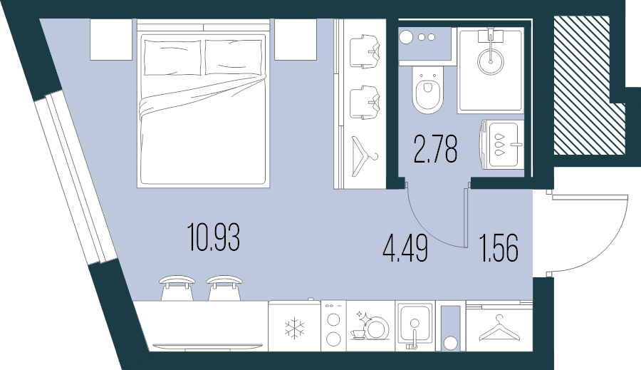 Студия 19,8 м²