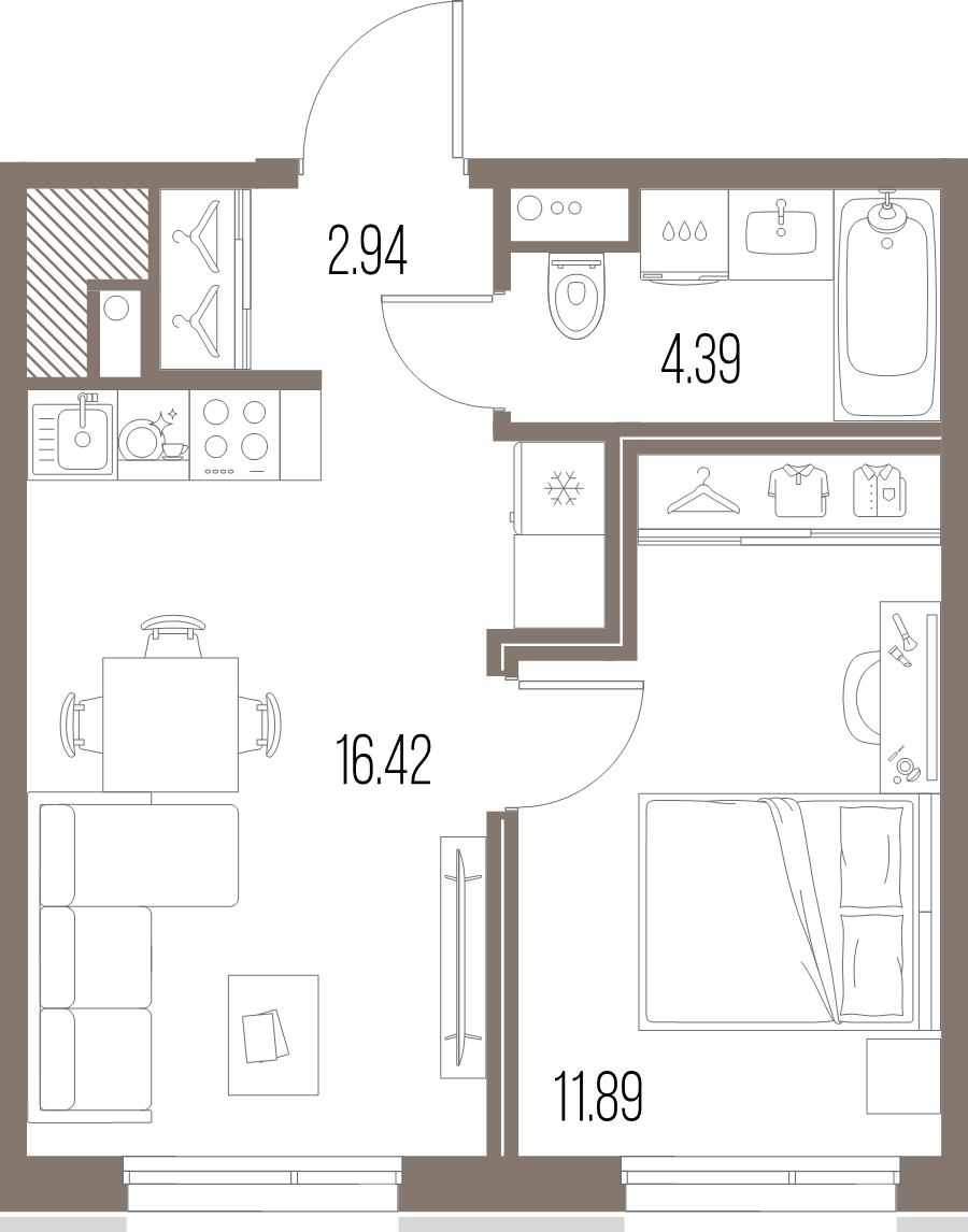 2 ккв (Евро) 35,6 м²