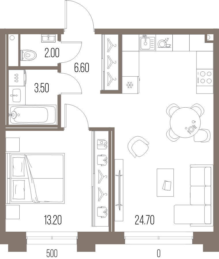 2 ккв (Евро) 50 м²