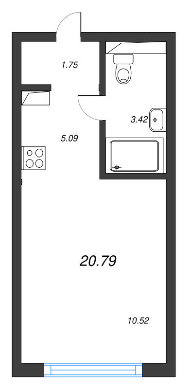 Студия 20,8 м²