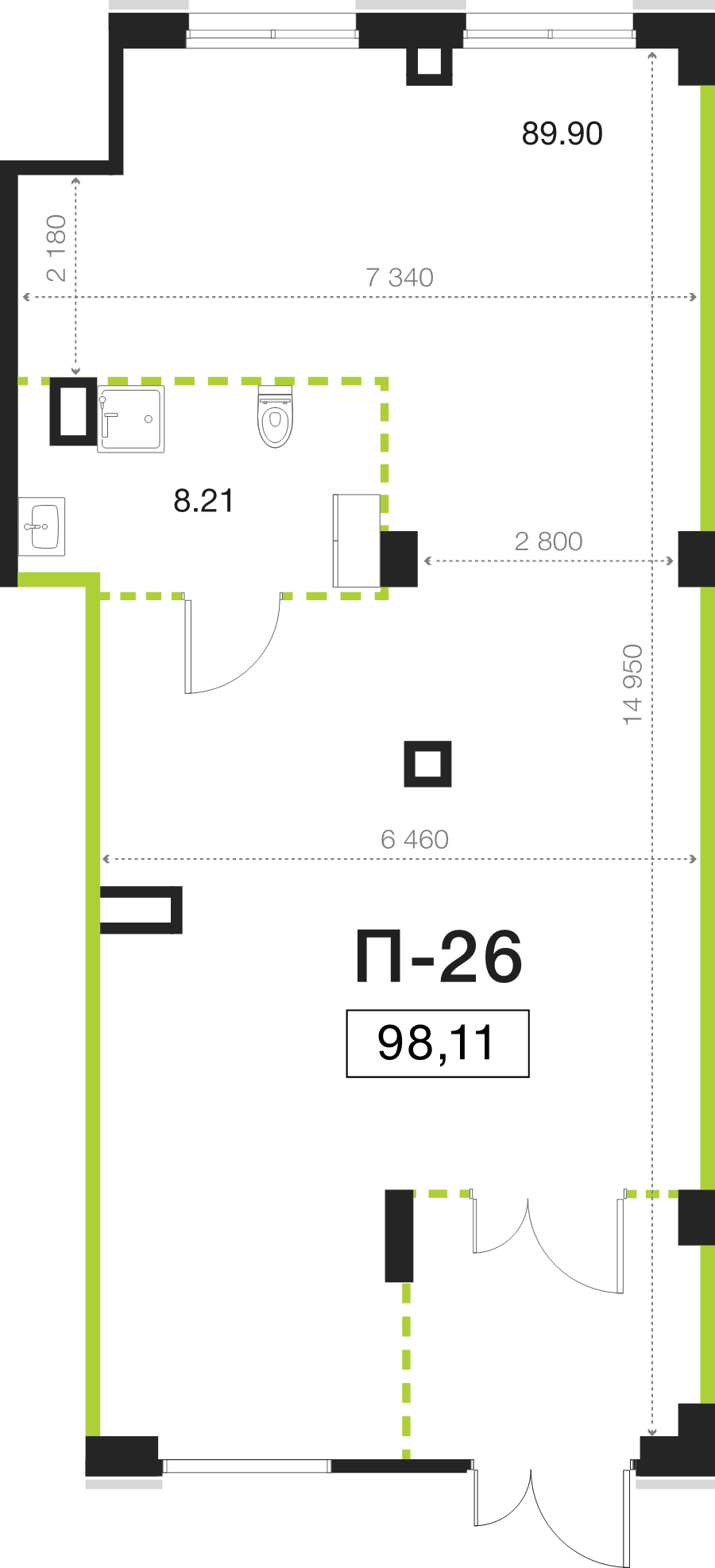 К. пом 98,1 м²