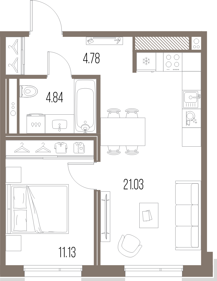 2 ккв (Евро) 41,8 м²