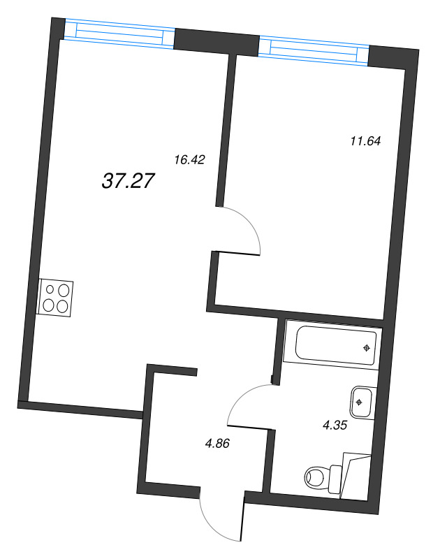 2 ккв (Евро) 37,3 м²