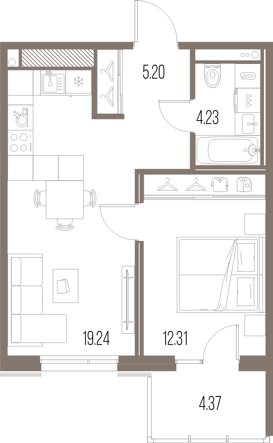 2 ккв (Евро) 41 м²