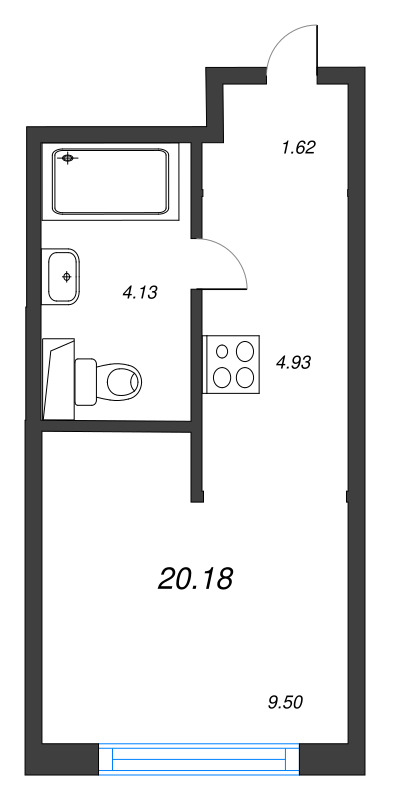 Студия 20,2 м²
