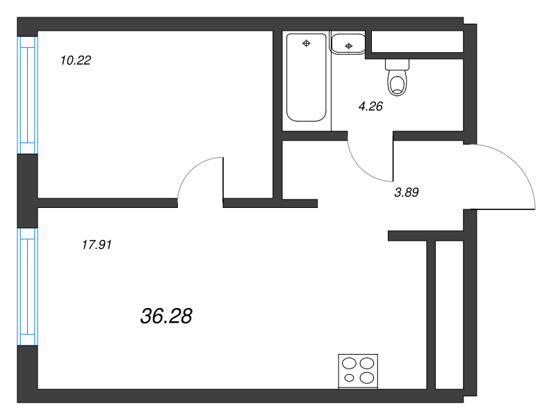 2 ккв (Евро) 36,3 м²