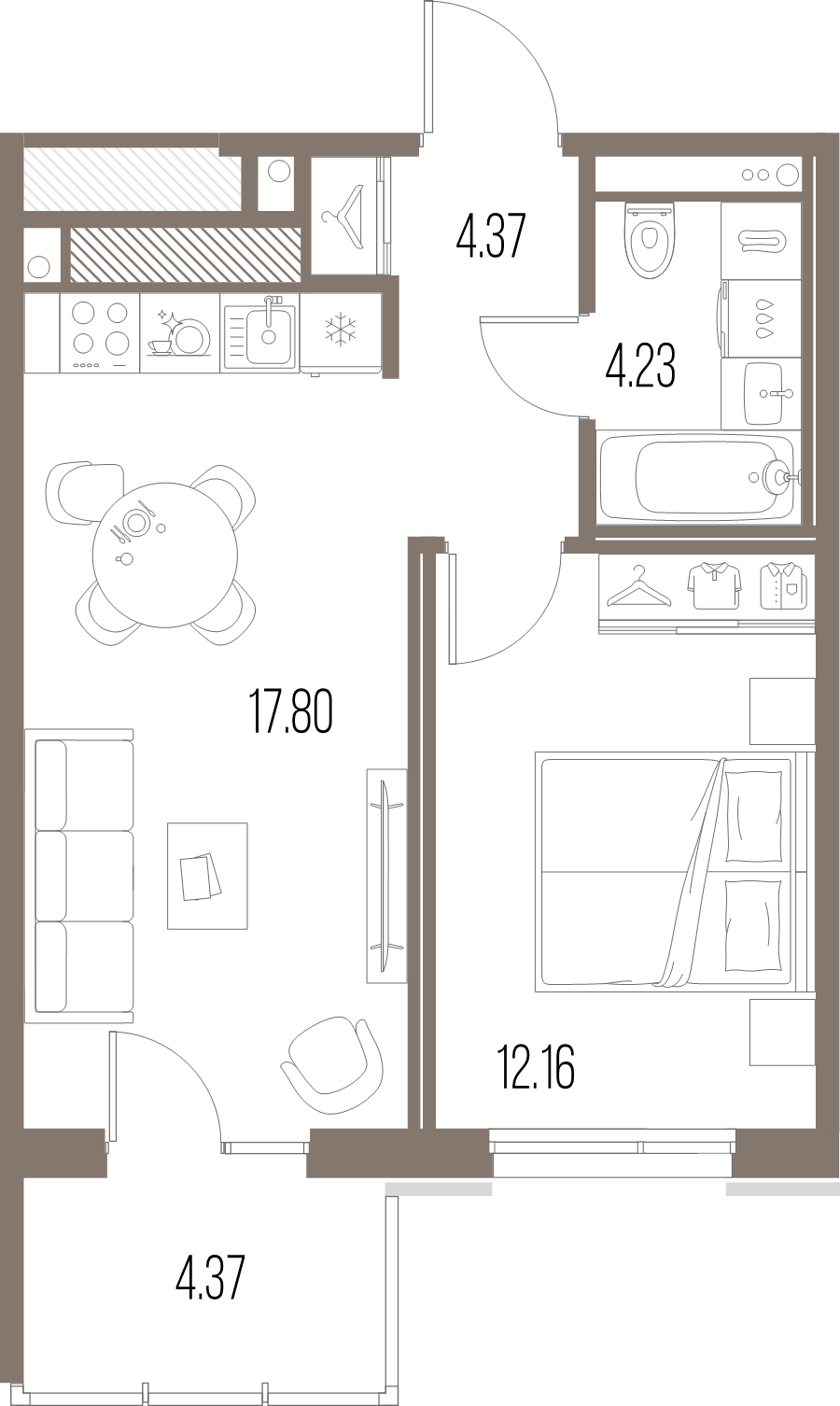 2 ккв (Евро) 38,6 м²
