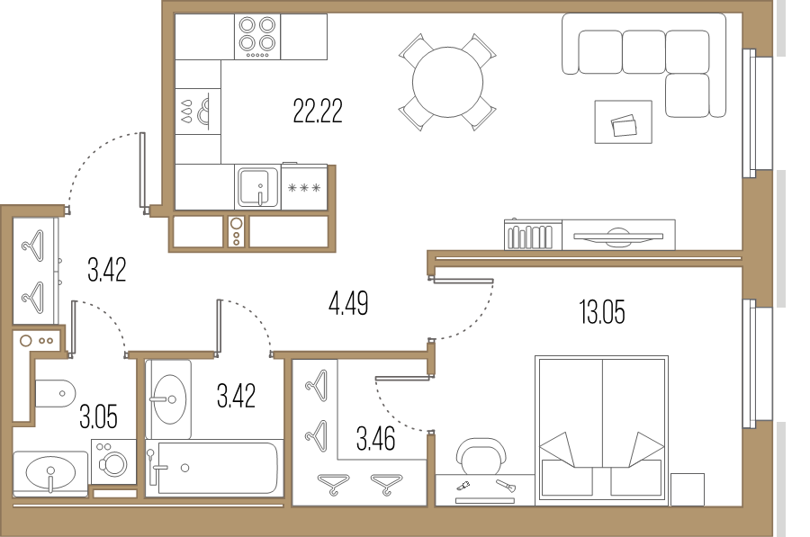 2 ккв (Евро) 53,1 м²