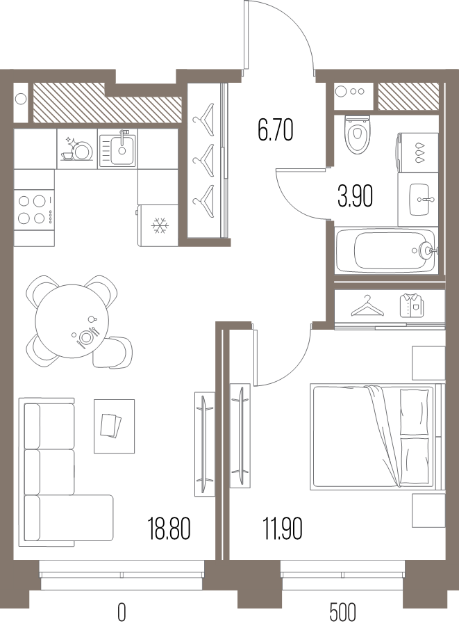 2 ккв (Евро) 41,3 м²