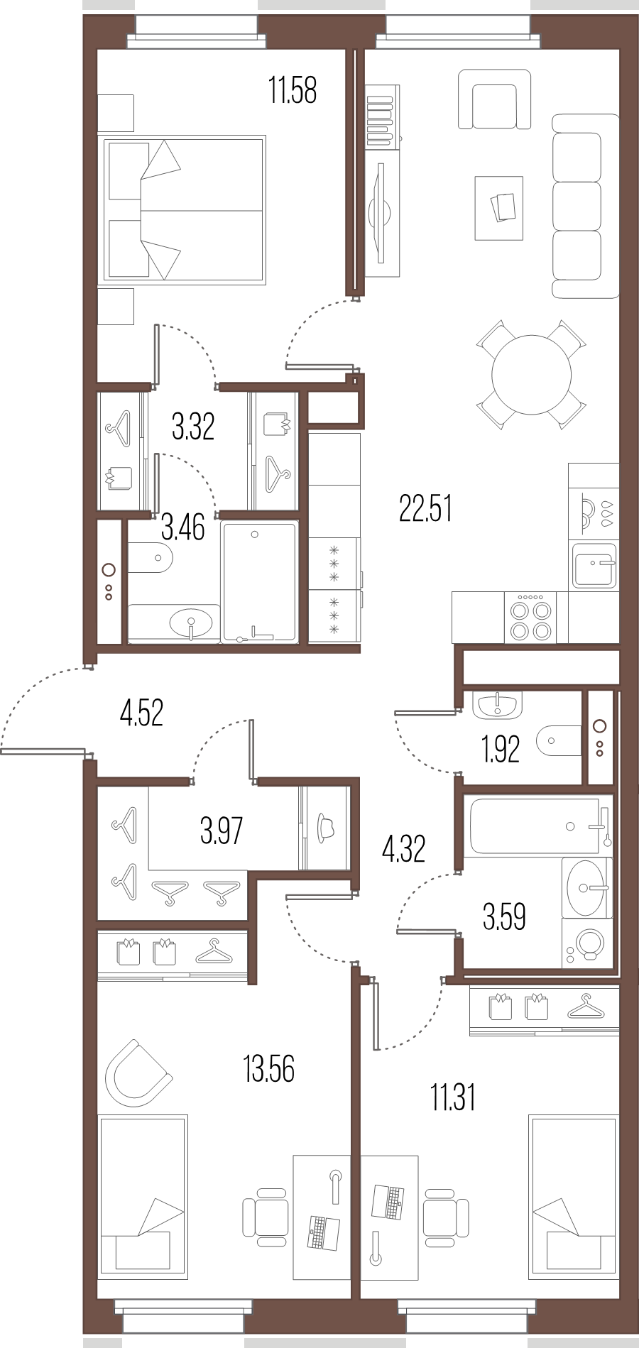 4 ккв (Евро) 84,1 м²