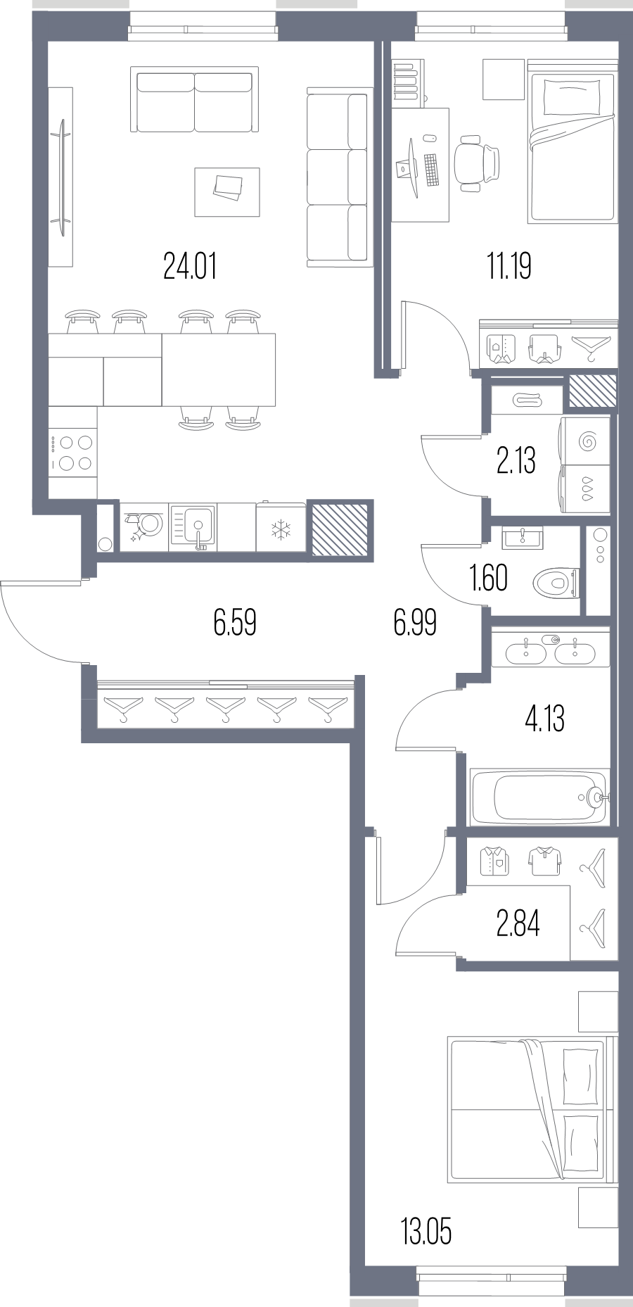 3 ккв (Евро) 72,5 м²