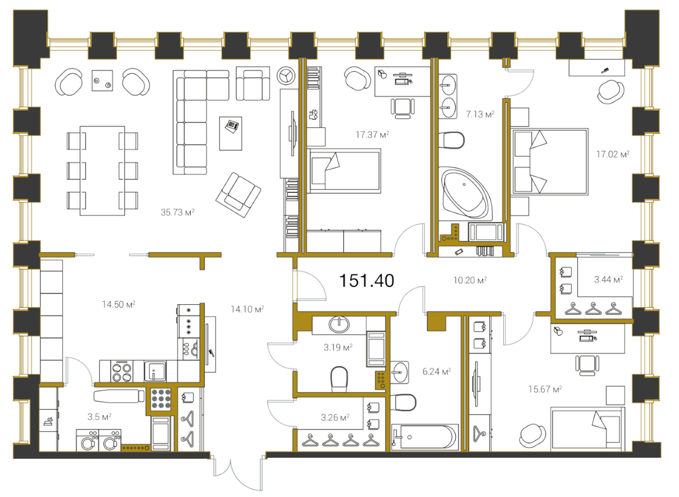 4 ккв (Евро) 157,3 м²