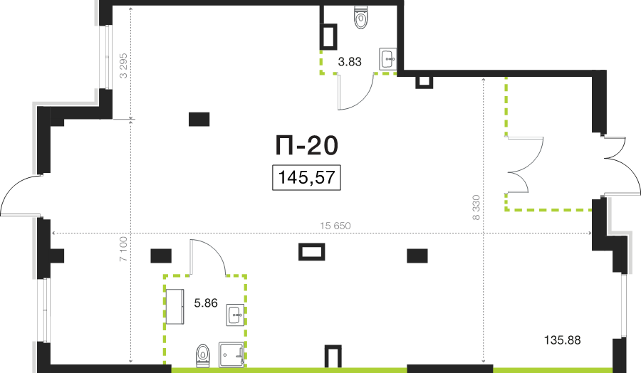 К. пом 145,6 м²