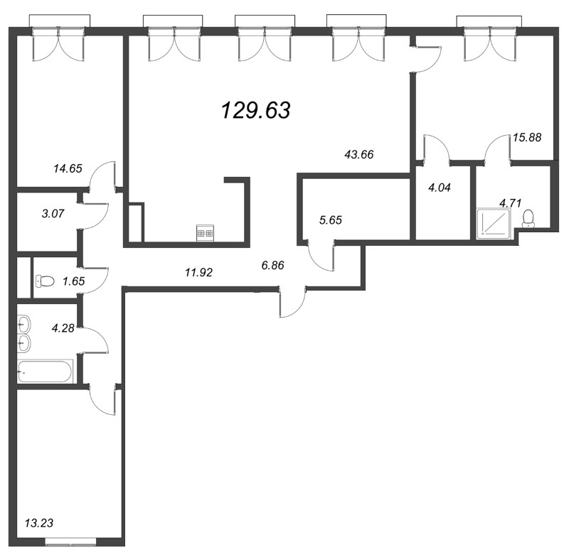 4 ккв (Евро) 133 м²