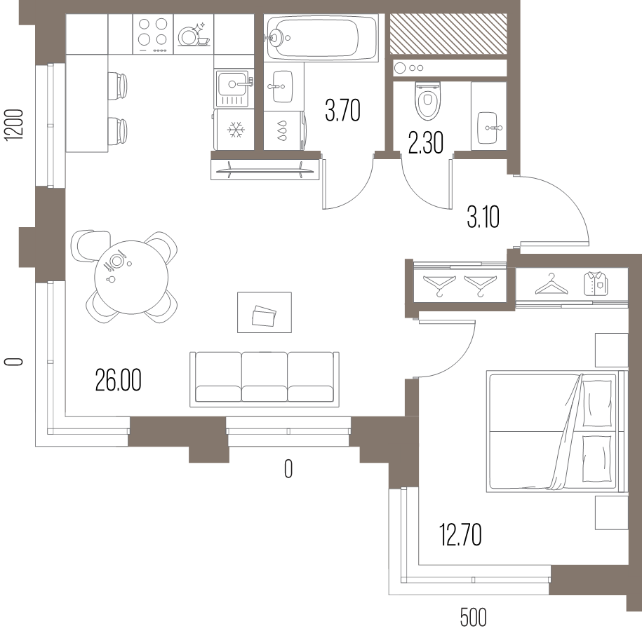 2 ккв (Евро) 47,8 м²