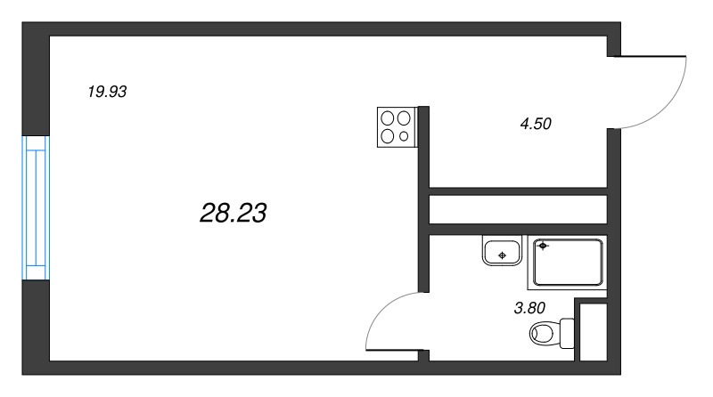 Студия 28,2 м²