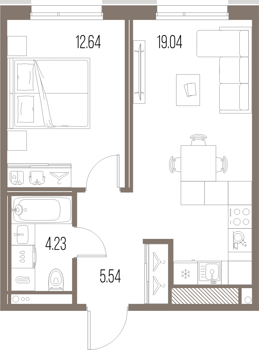 2 ккв (Евро) 41,5 м²