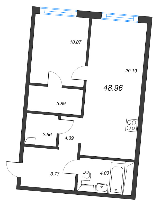 2 ккв (Евро) 49 м²