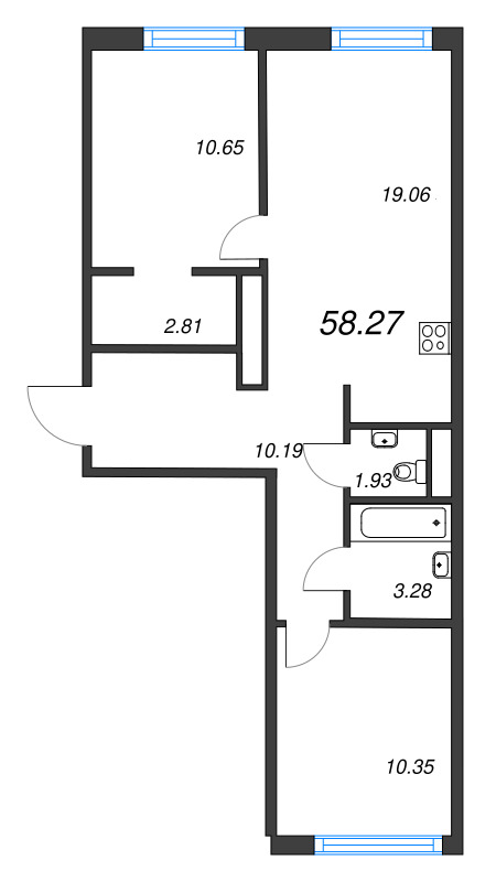 3 ккв (Евро) 58,3 м²