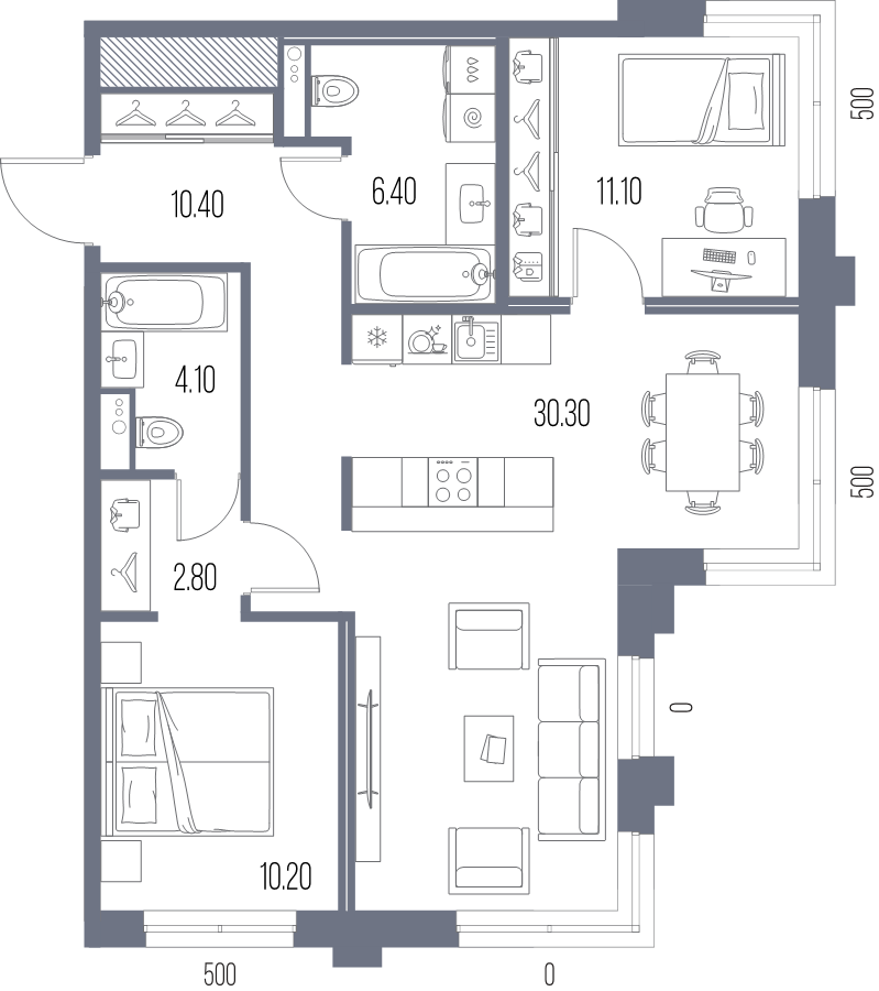 3 ккв (Евро) 75,3 м²