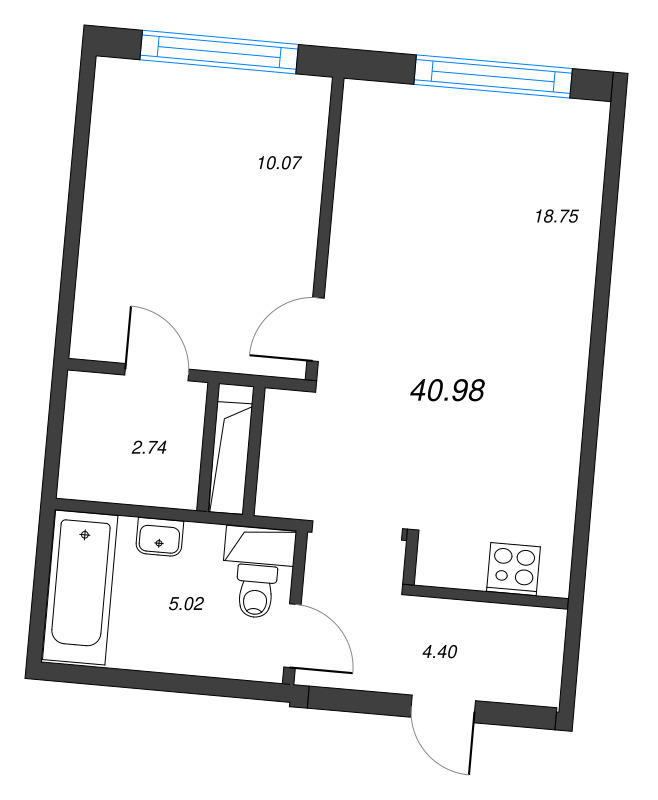 2 ккв (Евро) 41 м²