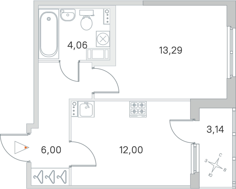 1 ккв 35,4 м²