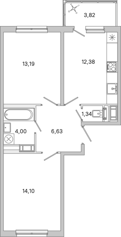 2 ккв 51,6 м²