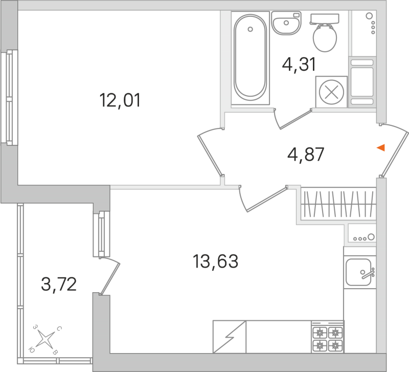 1 ккв 34,8 м²