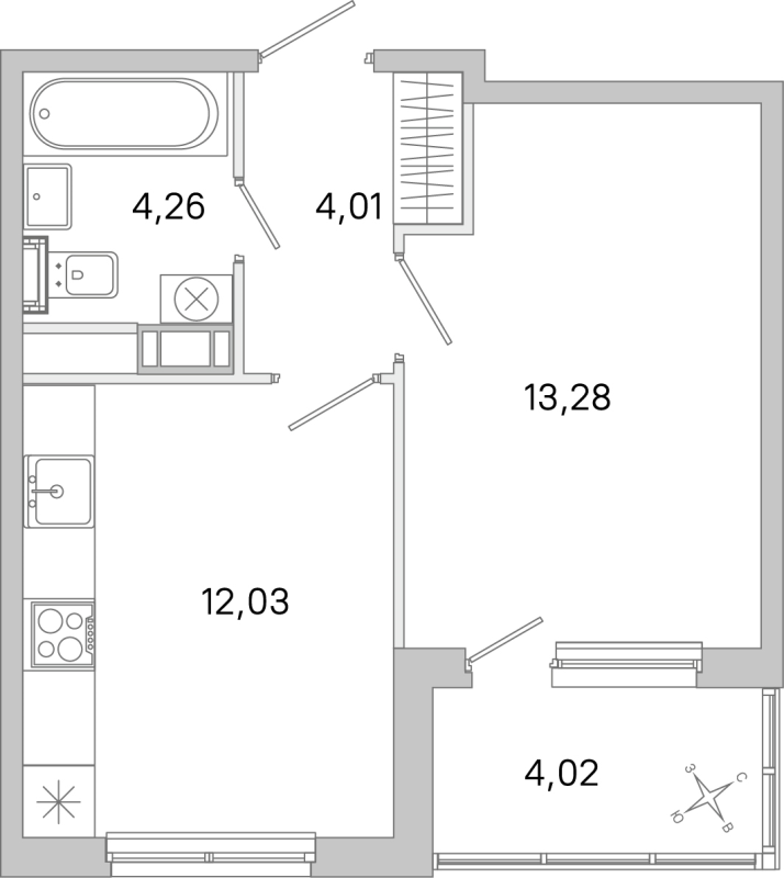 1 ккв 33,6 м²
