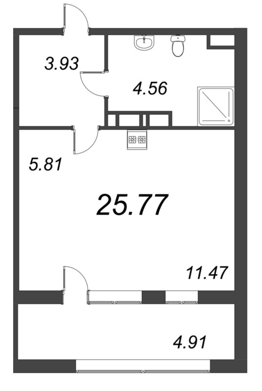 Студия 25,8 м²