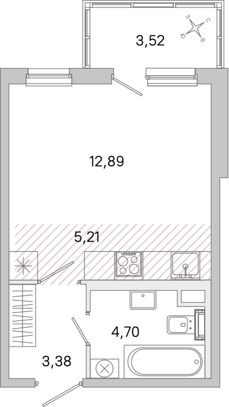 Студия 26,2 м²