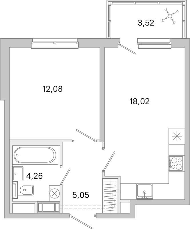 2 ккв (Евро) 39,4 м²