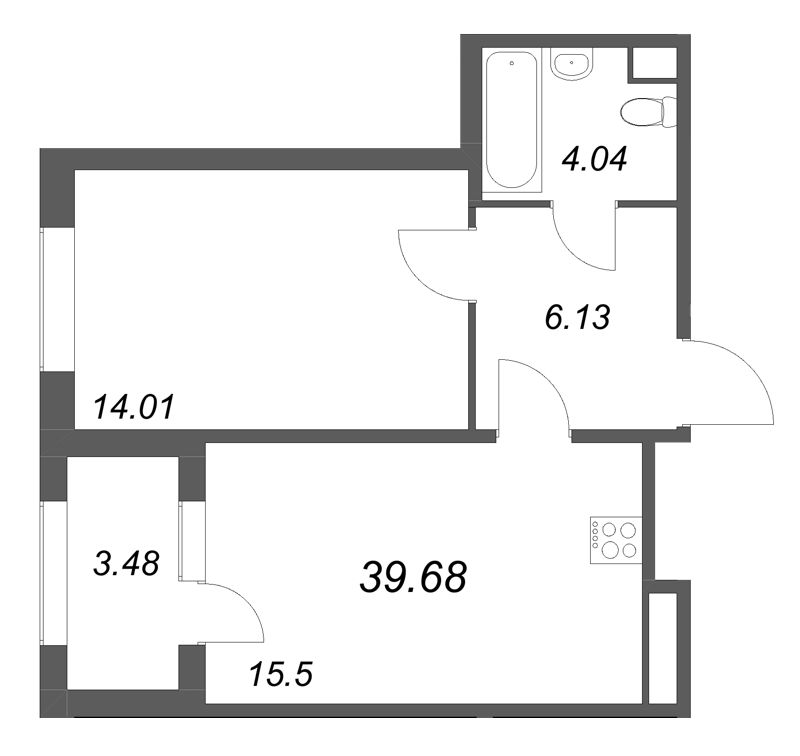 2 ккв (Евро) 39,7 м²