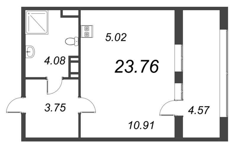 Студия 23,8 м²