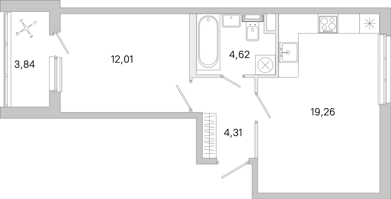 2 ккв (Евро) 40,2 м²