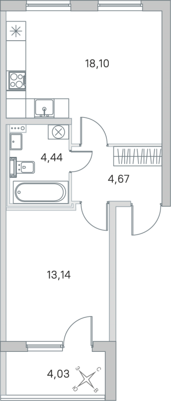 2 ккв (Евро) 40,4 м²