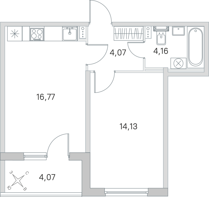 2 ккв (Евро) 39,1 м²