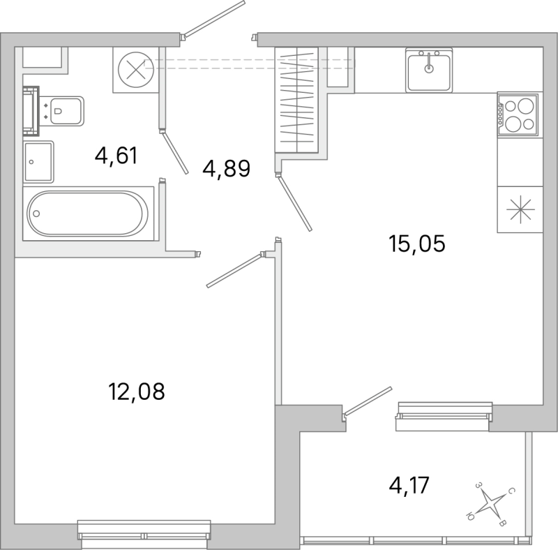 2 ккв (Евро) 36,6 м²
