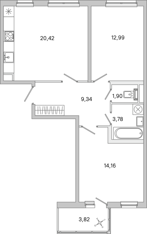 3 ккв (Евро) 62,6 м²
