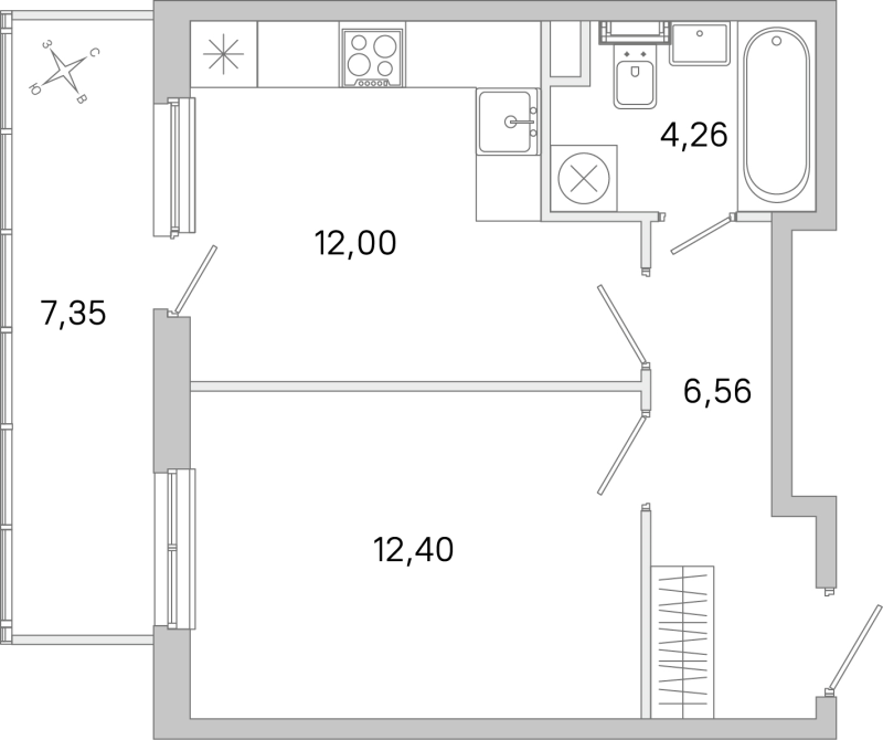 1 ккв 35,2 м²