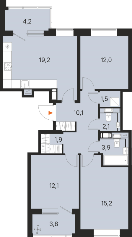 4 ккв (Евро) 78 м²